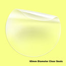 60mm Circular Clear Seals - Packaging Seals / Closers - High Tack PP - 60mm Diameter