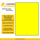 LSA4-LL01SE-FLLE - 199.6 x 289.1mm Floursecent Lemon Paper With Permanent Adhesive Labels, 1 label to an A4 sheet, 100 sheets