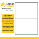 LSA4-LL02NSE-REM - 210 x 148.5mm White Paper With Removable Adhesive Labels, 2 labels to an A4 sheet, 100 sheets