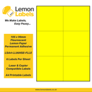 LSA4-LL06NSE-FLLE - 105 x 99mm Floursecent Lemon Paper With Permanent Adhesive Labels, 6 labels to an A4 sheet, 100 sheets