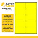 LSA4-LL10-FLLE - 99.1 x 57.3mm Floursecent Lemon Paper With Permanent Adhesive Labels, 10 labels to an A4 sheet, 100 sheets