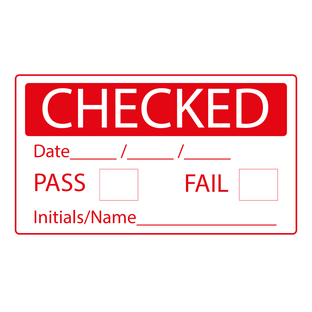 Checked Pass / Fail Check Box Labels - 70 x 40mm Labels | Warning Labels | PPI Labels