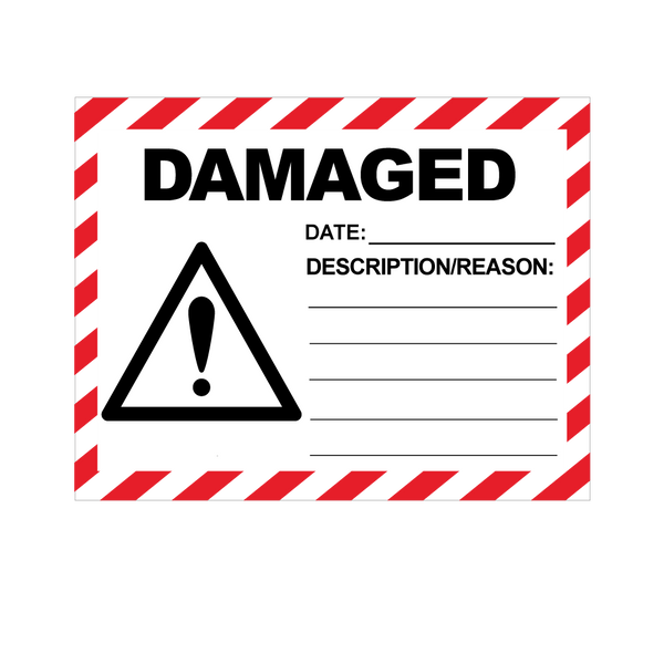 Damaged Reject Labels - 100 x 75mm Labels | Warning Labels | PPI Labels