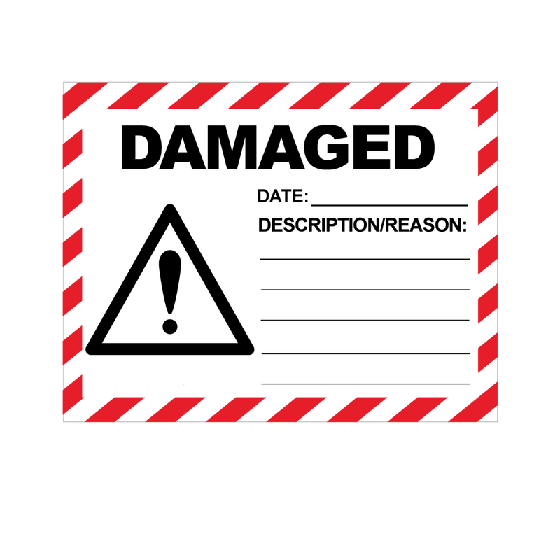 Damaged Reject Labels - 100 x 75mm Labels | Warning Labels | PPI Labels