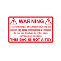 Warning, Danger of Suffocation Labels - 70 x 40mm Labels | Warning Labels | PPI Labels