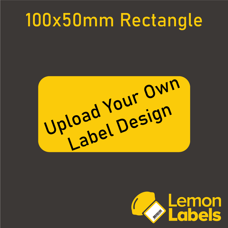 Upload Your Own Design Printed Label - 100x50mm Rectangle