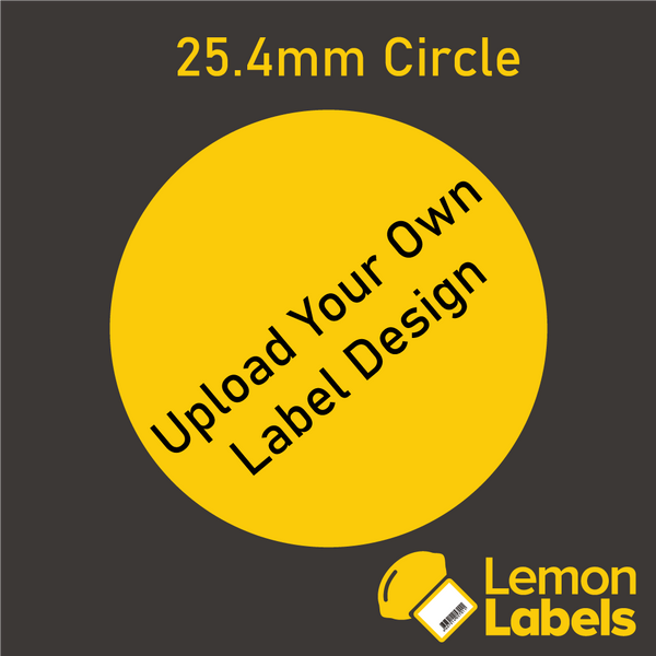 Upload Your Own Design Printed Label - 25.4mm Circle