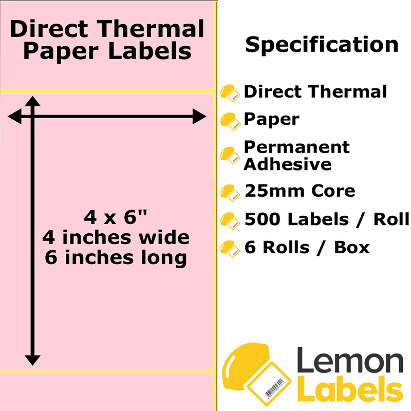 Pink Thermal Printer Labels - Thermal Eco Paper On Permanent Adhesive