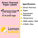 Pink Thermal Printer Labels - Thermal Eco Paper On Permanent Adhesive