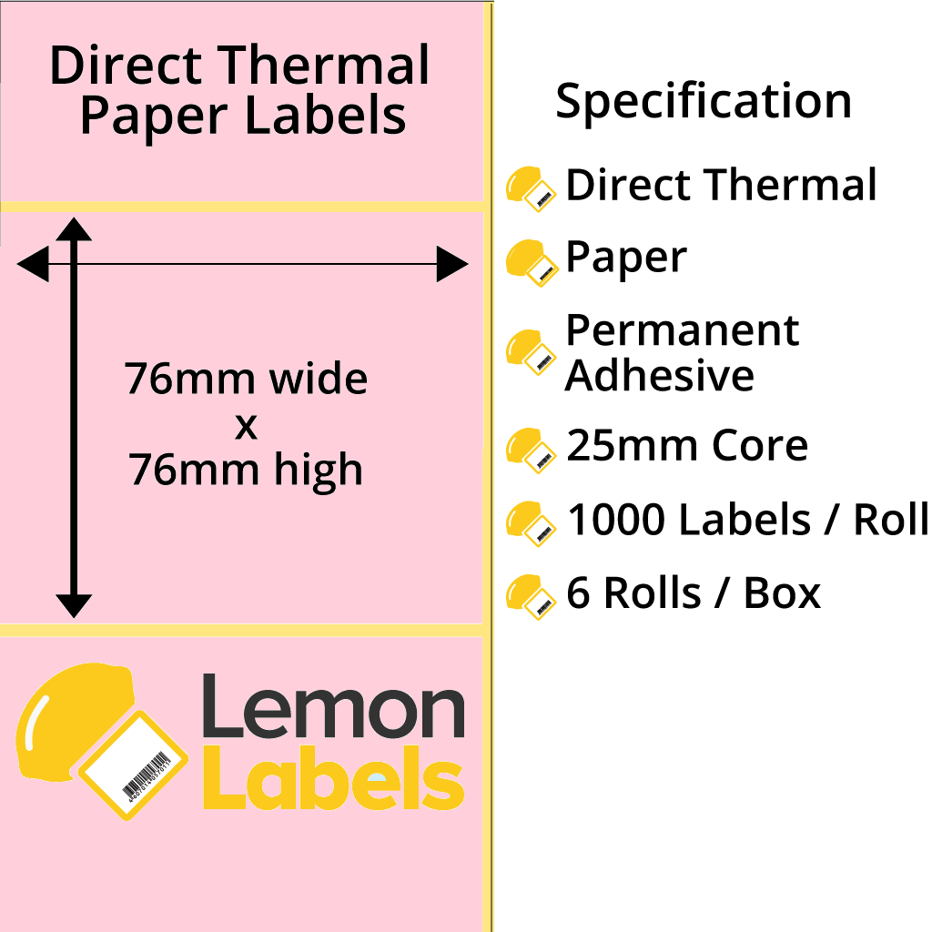 Pink Thermal Printer Labels - Thermal Eco Paper On Permanent Adhesive