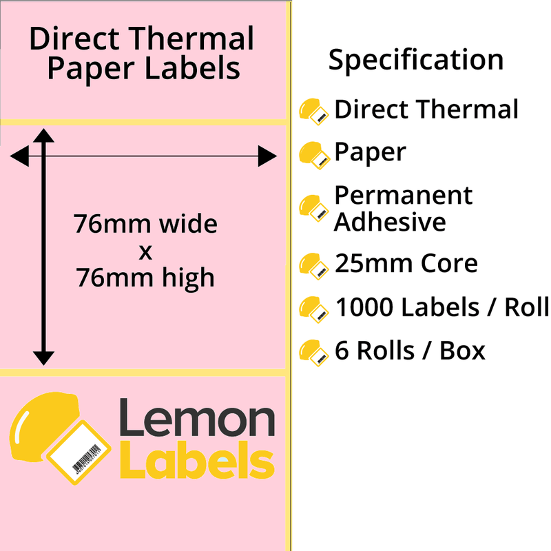 Pink Thermal Printer Labels - Thermal Eco Paper On Permanent Adhesive