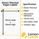 Labels For Zebra ZQ520 | ZQ620 | ZQ630 Mobile Printers On 19mm Cores