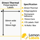 Labels For Zebra ZQ510 Mobile Printers On 19mm Cores
