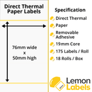 Labels For Zebra ZQ510 Mobile Printers On 19mm Cores
